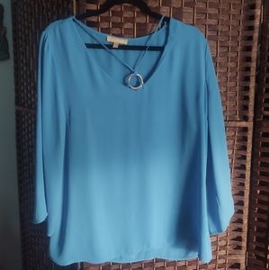 Silky emerald blue top